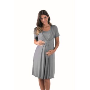 PREMAMY CAMICIA DA NOTTE PRE-POST PARTO MEZZA MANICA CON TAGLIO INCROCIATO 3/S