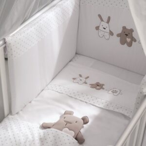 CUORICINI CORREDO TESSILE 3PZ TED BIANCO