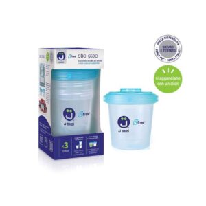 J BIMBI 3 CONTENITORI CON TAPPO PER LATTE MATERNO