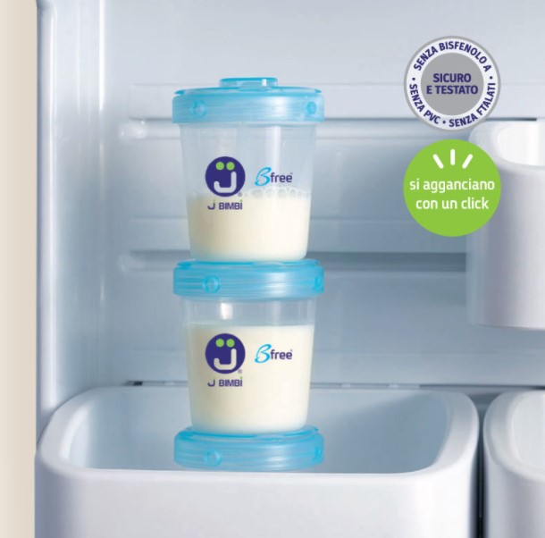 J BIMBI 3 CONTENITORI CON TAPPO PER LATTE MATERNO - immagine 2