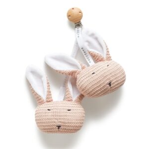 BAMBOOM GIOCHINO NEONATO CON CLIP FATTO A MAGLIA, ROSA