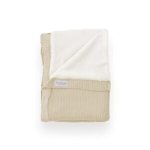 BAMBOOM COPERTA CULLA NEONATO 75X100 FATTA A MAGLIA + LATO PELUCHE, ORO CHIARO