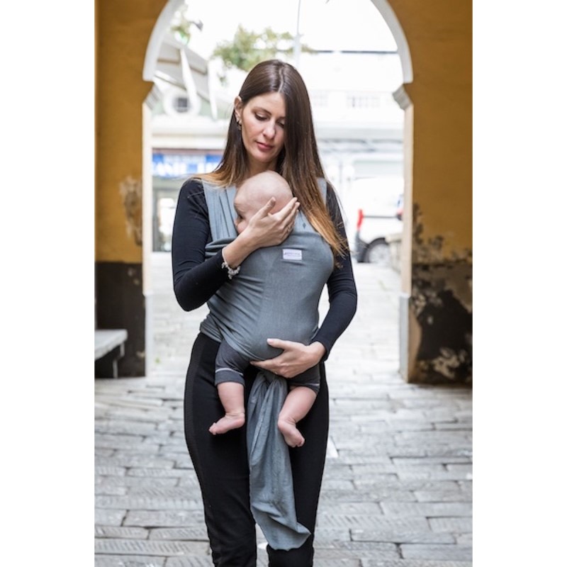 BAMBOOM SLING FASCIA PORTA BEBE - GRIGIO - immagine 4