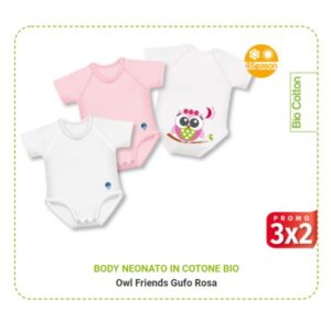 JBODY 0-36M BIO COTTON 4SEASON FRIENDS GUFO ROSA