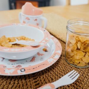 MINENE MY FIRST PLATES ANIMAL PINK (SET PAPPA ROSA)