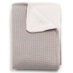 BAMBOOM COPERTA CULLA NEONATO 75X100 SOFTSTONE + LATO PELUCHE, GRIGIO CALDO