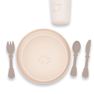 BAMBOOM SET PAPPA (PIATTO,SCODELLA,BICCHIERE,POSATE) - CREMA