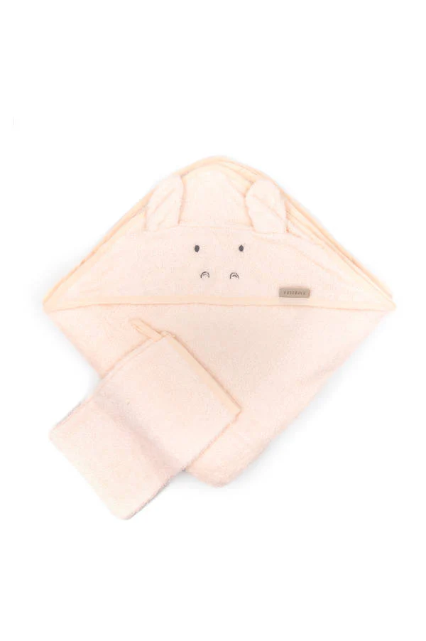 BAMBOOM ASCIUGAMANO CON CAPPUCCIO + GUANTO - HONEY NUDE PINK