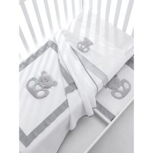 ERBESI COMPLETO LENZUOLINO 3PZ CHARLY BIANCO/GRIGIO