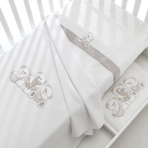 ERBESI LENZUOLO MIRTILLO 3 PZ BIANCO TORTORA