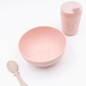 BAMBOOM SET PAPPA FIRST MEAL  (SCODELLA,BICCHIERE CON BECC,CUCCHIAIO) - ROSA