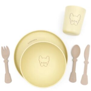 BAMBOOM SET PAPPA (PIATTO,SCODELLA BICCHIERE,POSATE).GIALLO LIME