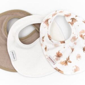 BAMBOOM SET BAVAGLINI 3 PEZZI COL BIANCO SABBIA BUTTERFLY