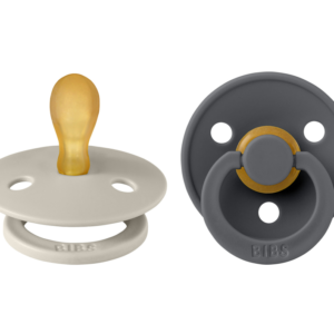 BUZZITALIA BIBS SET DI 2 CIUCCI - SAND/IRON - TETTARELLA SIMM. IN GOMMA NATURALE