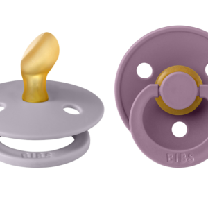 BUZZITALIA BIBS SET DI 2 CIUCCI - FOSSIL GREY/MAUVE - TETTARELLA ANAT. IN GOMMA NATURALE