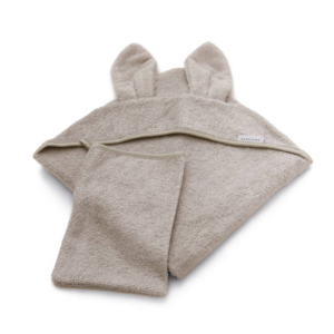 BAMBOOM ASCIUGAMANO NEONATO CON ORECCHIE + GUANTO, CAMMELLO