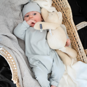 BAMBOOM CAPPELLINO NEONATO CON NODO PURE AZZURRO