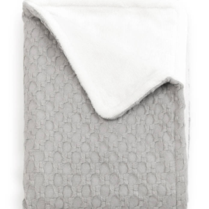 BAMBOOM COPERTA CULLA 100X75 - HONEY, IN BAMB ORGANICO + SPUGNA PELUCHE - PEARL GREY