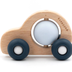 BAMBOOM MACCHININA IN LEGNO & SILICONE - BLU & AZZURRO