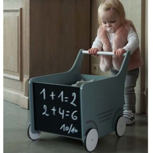 BUZZITALIA CARRELLO PORTAGIOCHI IN LEGNO CON LAVAGNA - BIANCO