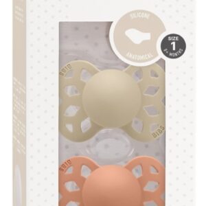 BUZZITALIA BIBS SET DI 2 CIUCCI INFINITY - TETT.  ANAT. SILICONE - VANIGLIA/PESCA