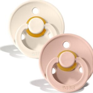 BUZZITALIA BIBS SET DI 2 CIUCCI COLOUR (SIZE1) TETT.  ANAT.  - AVORIO E CIPRIA