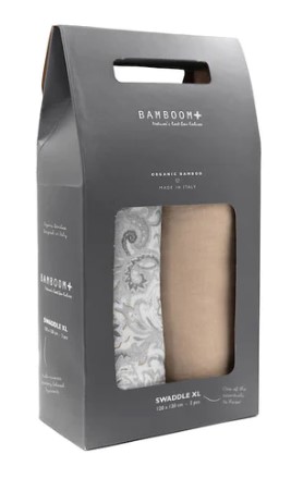 BAMBOOM SWADDLE MUSLIN XL 2-PACK MULTI-USO 120X120CM - PAISLEY/CAMEL