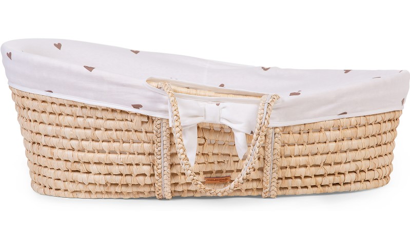 BUZZITALIA CHILDHOME CESTA PORTABEB MOSES + MATERASSO + RIVESTIMENTO + MANIGLIE - 84X47 CM - CUORI