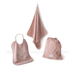 BAMBOOM SET ASILO 3PEZZI: ASCIUGAMANO, BAVAGLIO, SACCA - SPUGNA - PINK