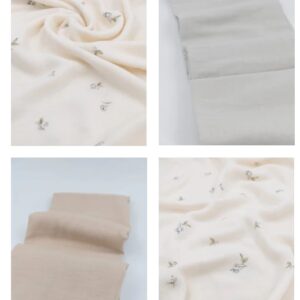 BAMBOOM SWADDLE MUSLIN MEDIUM 3- PACK 75X75 - PINETA/ LIGHT BLUE / OFFWHITE