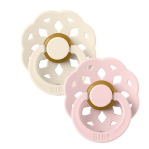 BUZZITALIA BIBS SET DI 2 CIUCCI BOHEME (SIZE 1) - AVORIO E ROSA CIPRIA