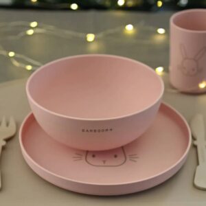 BAMBOOM DINNER SET BOX(PIATTO,SCODELLA,BICCHIERE POSATE) ROSA