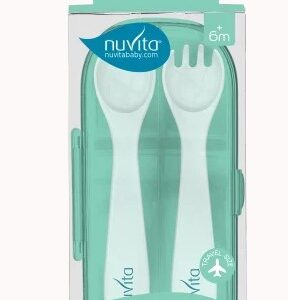 NUVITA SET POSATE DA VIAGGIO COOL GREEN