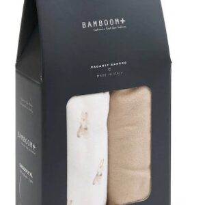 BAMBOOM SWADDLE MUSLIN XL MULTI-USO 120X120CM - 2 PACK - CONIGLIO / CAMEL